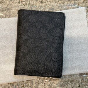Genuine Coach Black Textured Passport Wallet